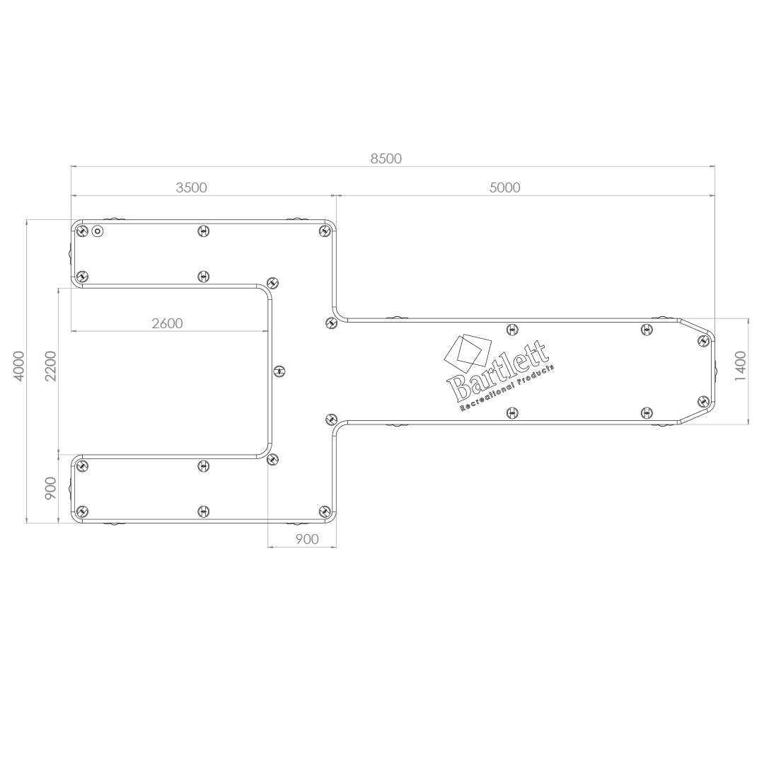 8.5M X 4M 'U' Shape Inflatable Pontoon