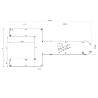 8.5M X 4M 'U' Shape Inflatable Pontoon